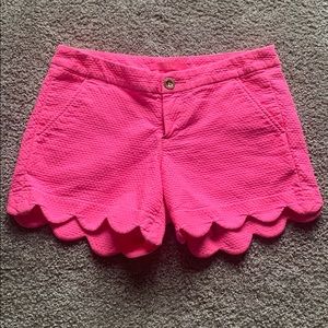 Lilly Pulitzer Sz 2 Pink Buttercup Scallop Shorts